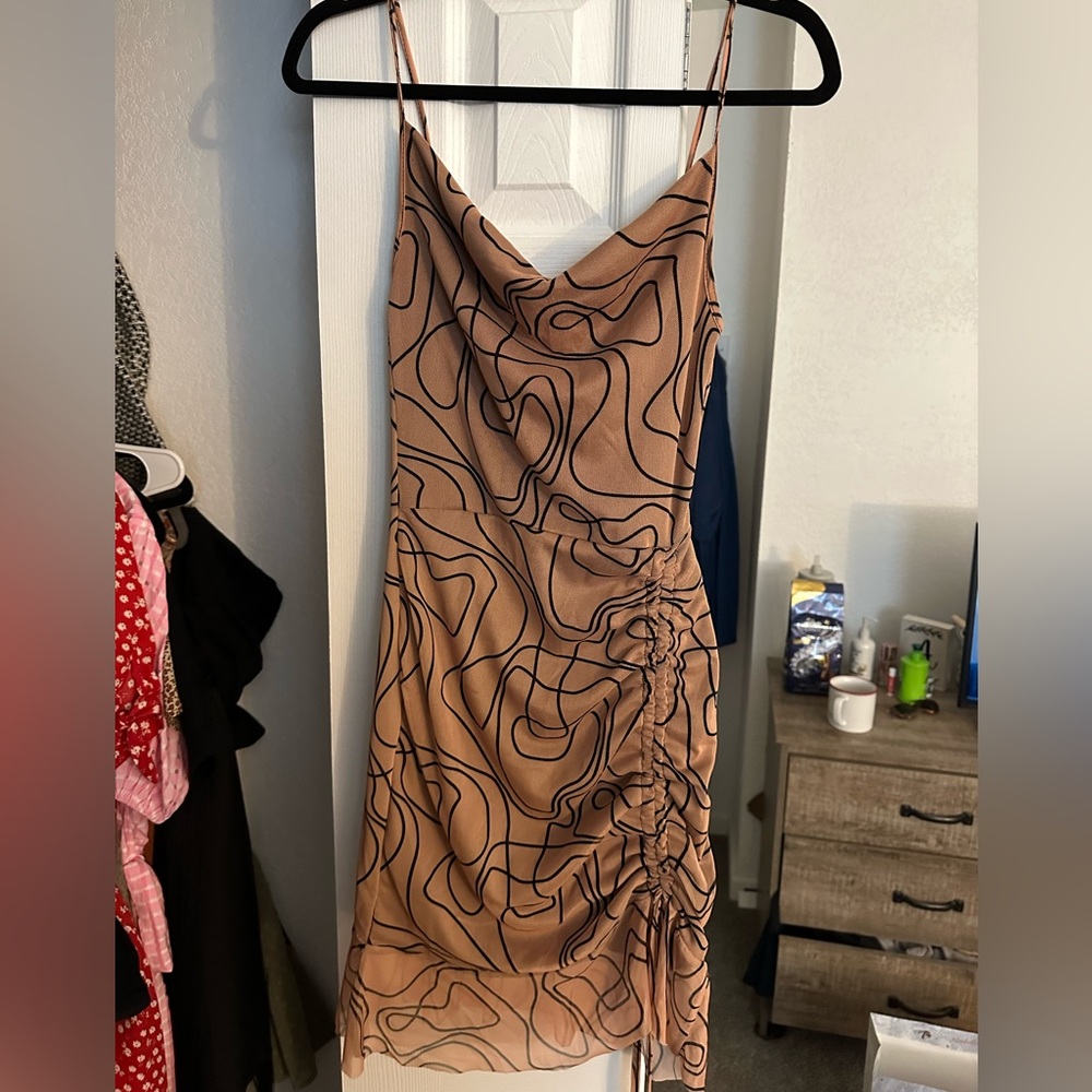 Cowl neck mini dress